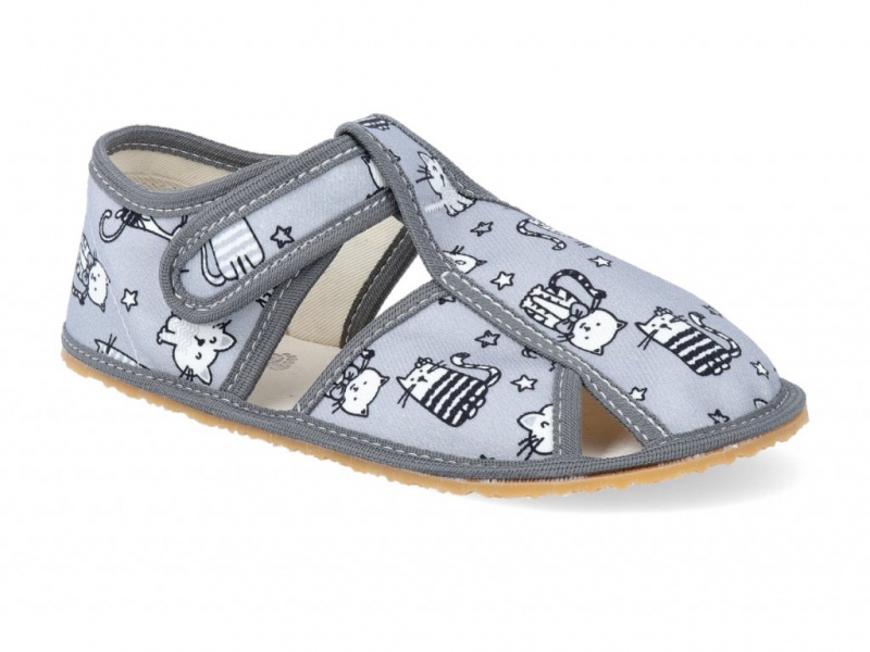Baby bare shoes copati Grey Cat