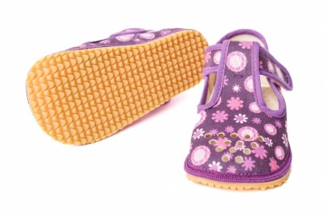 Beda bosonogi copati violet flower luknje