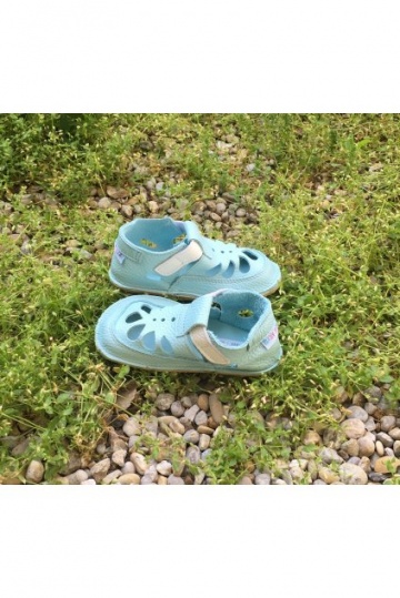 Baby bare shoes Summer perforation Acqua