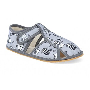 Baby bare shoes copati Grey Cat